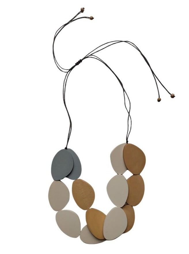 Collana legno regolabile Myra - crema - Bijondo