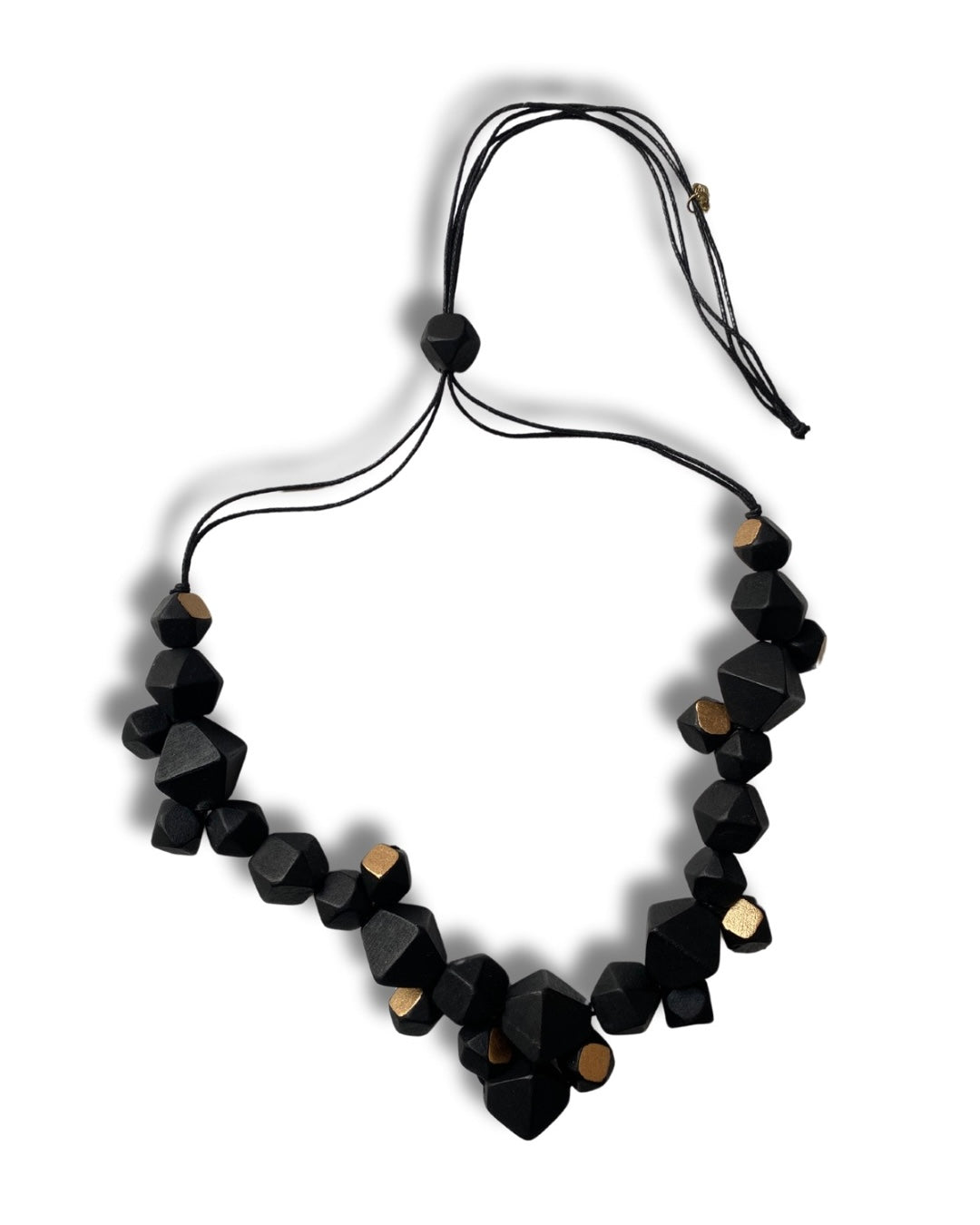 Collana legno regolabile Swarna metallic-nero-Bijondo