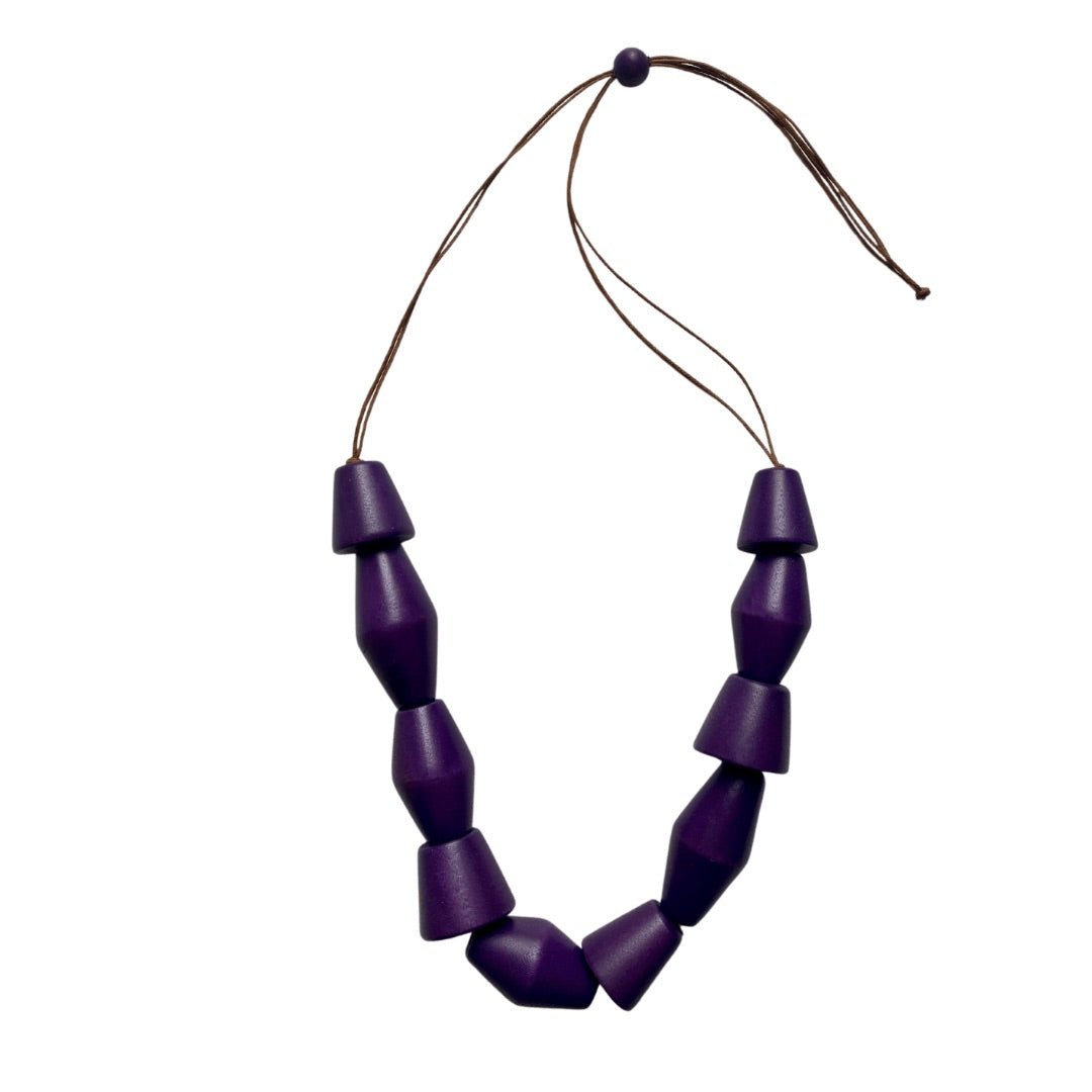 Collana legno regolabile Tahira - lilla - Bijondo
