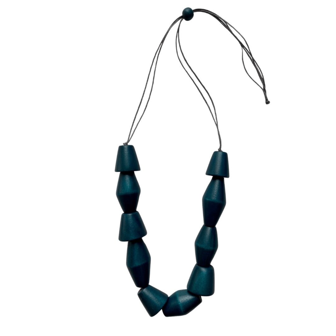 Collana legno regolabile Tahira - petrolio - Bijondo