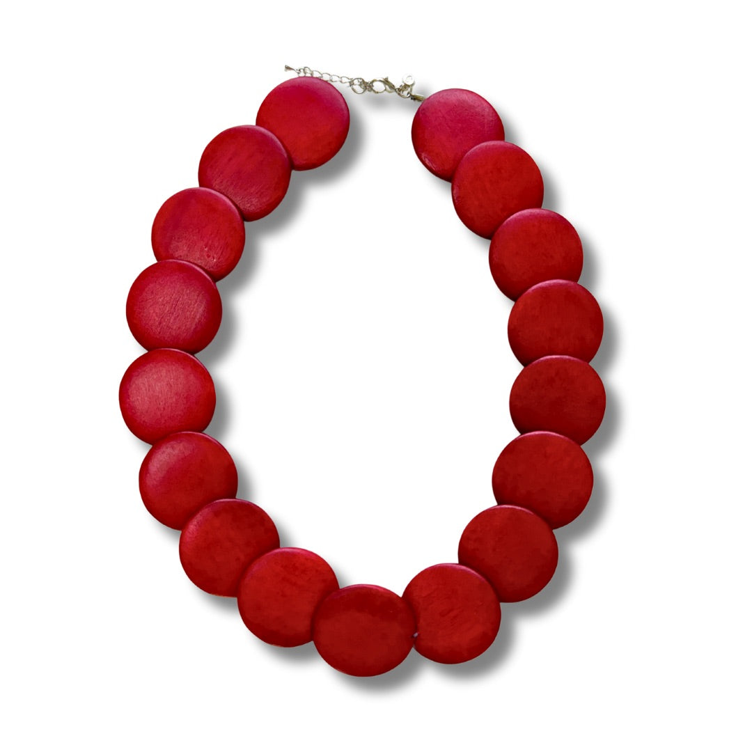 Collana legno regolabile corta Bissau-collana-Bijondo-Rosso-Bijondo