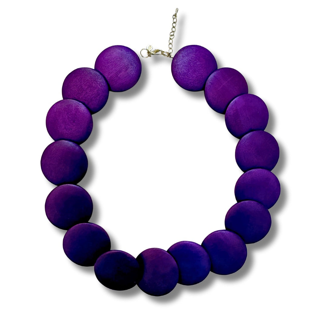 Collana legno regolabile corta Bissau-collana-Bijondo-Viola-Bijondo