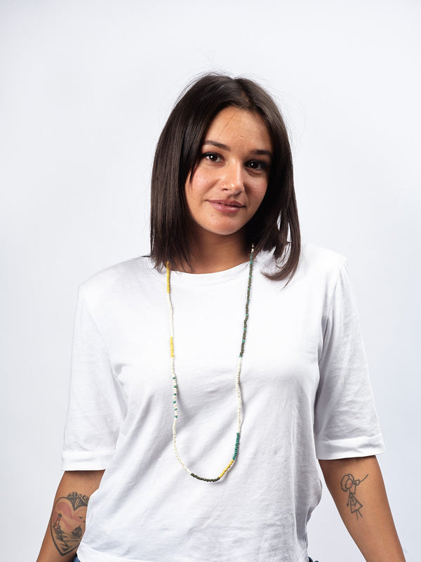 Collana lunga, colorata, leggera Tully-bianco-Bijondo