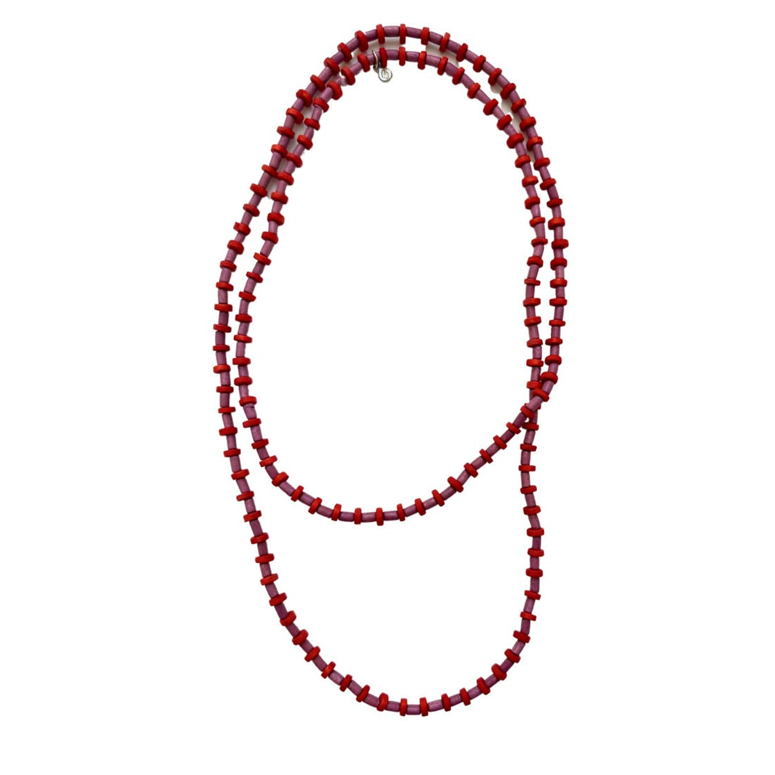 Collana lunga leggera legno Alex-viola-Bijondo
