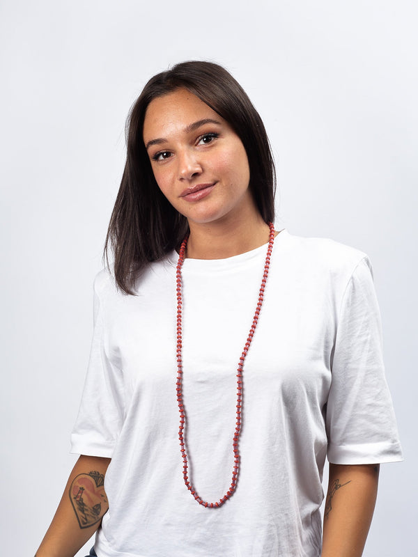 Collana lunga leggera legno Alex-turchese-Bijondo