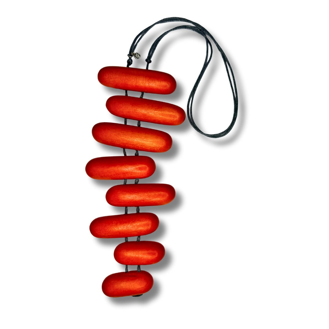 Collana lunga legno Bahamas-collana-EW-arancione-Bijondo