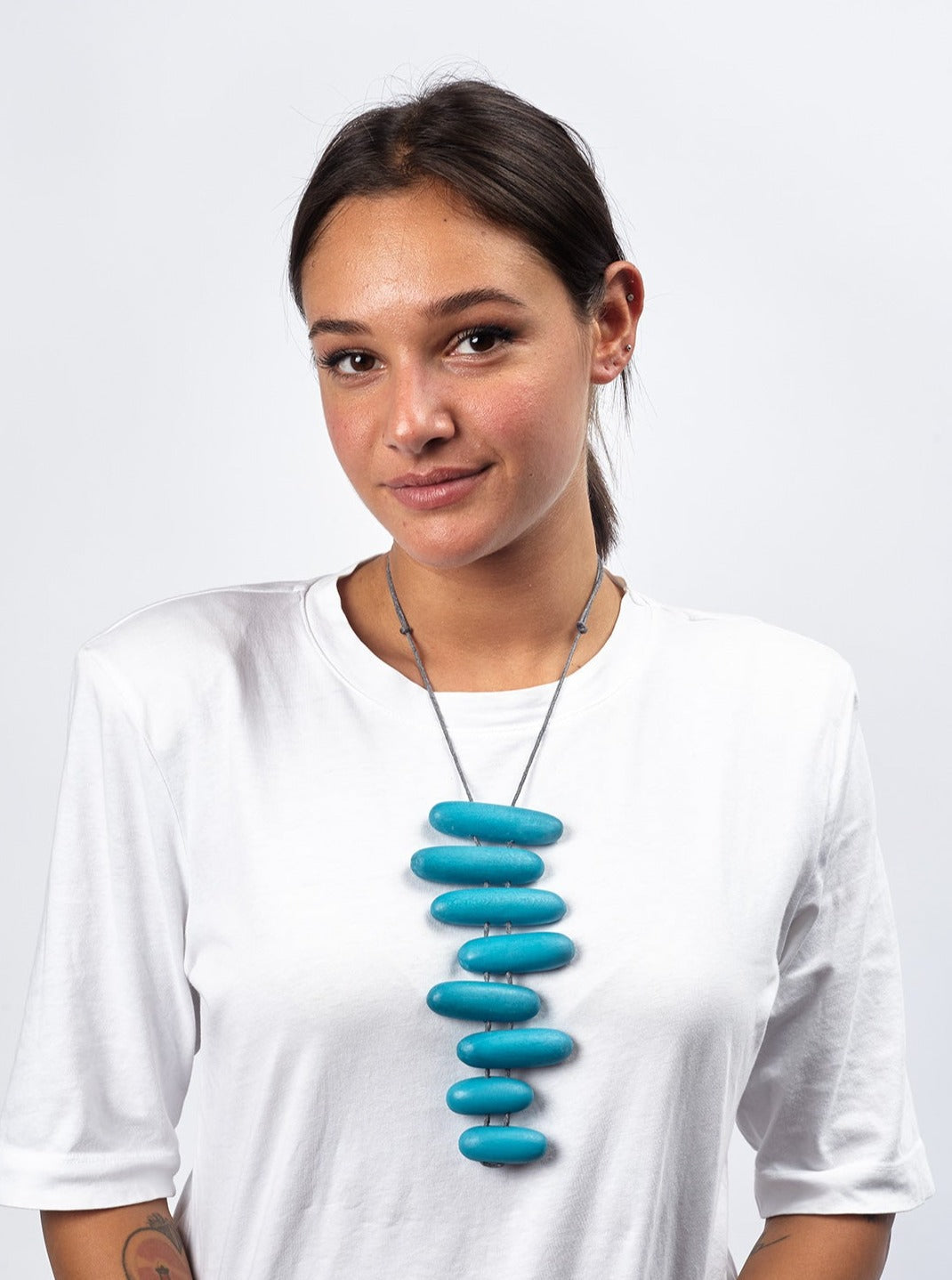 Collana lunga legno Bahamas-rosso fragola-Bijondo