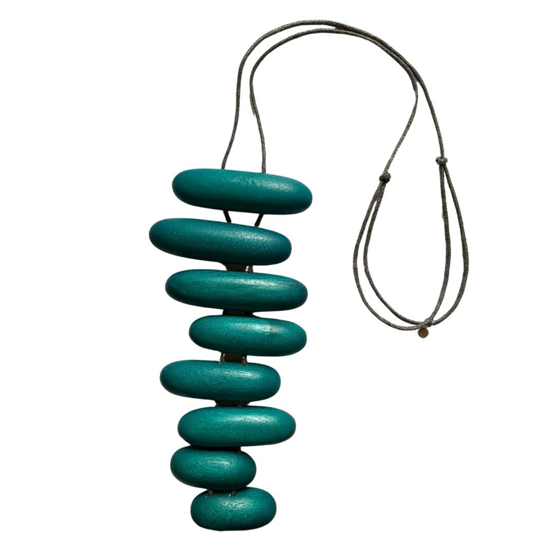 Collana lunga legno Bahamas - petrolio - Bijondo