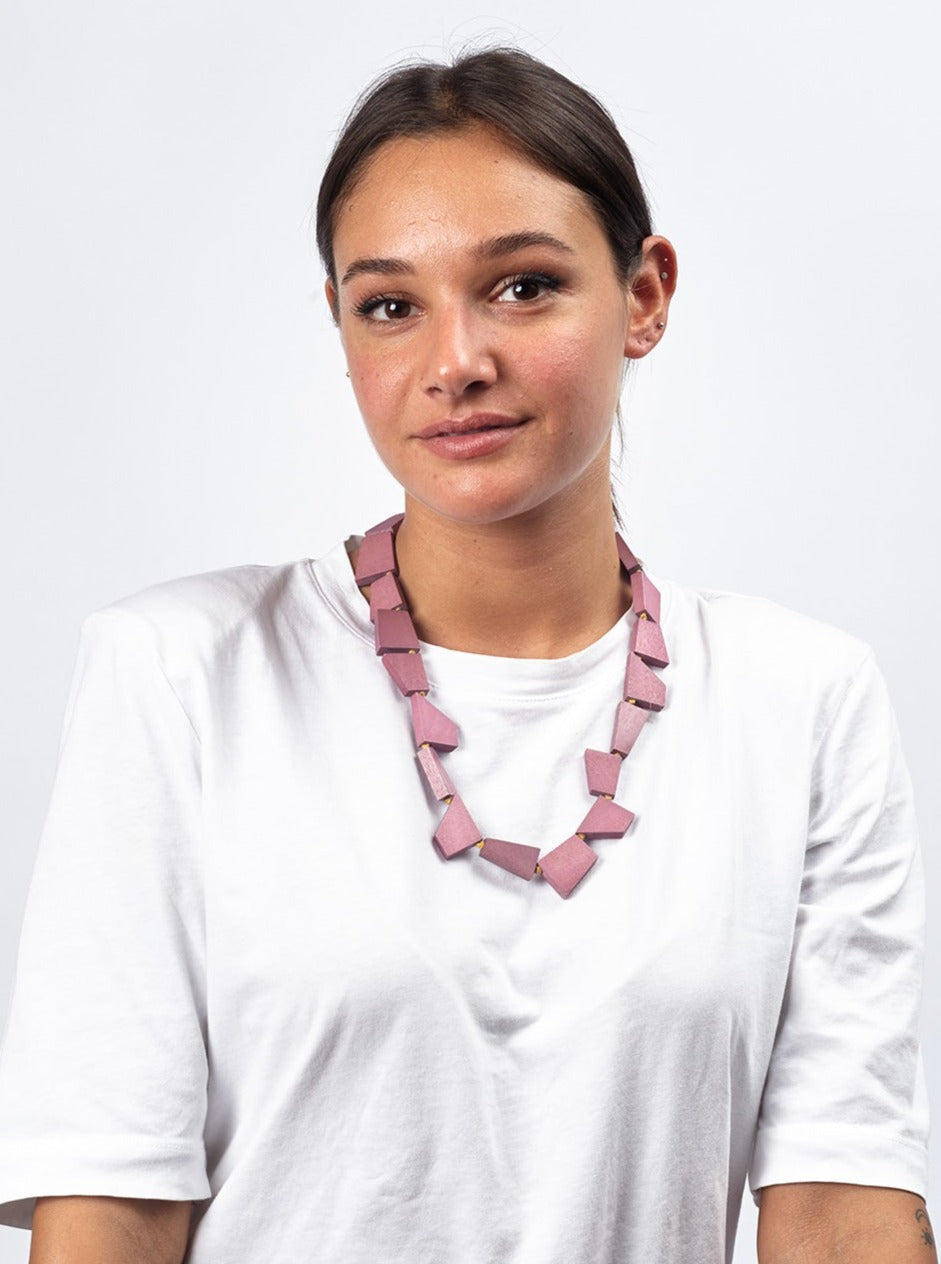 Collana lunga legno Dana Sue-arancione-Bijondo