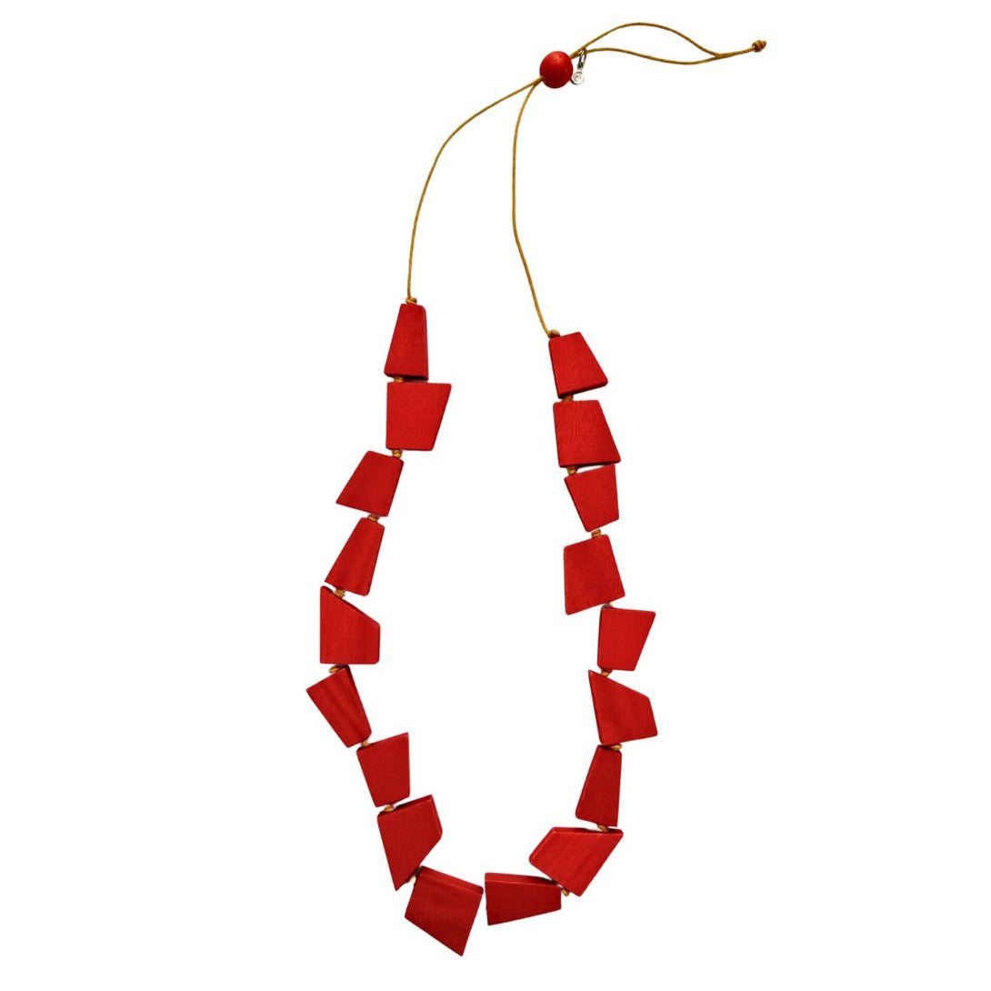 Collana lunga legno Dana Sue-arancione-Bijondo