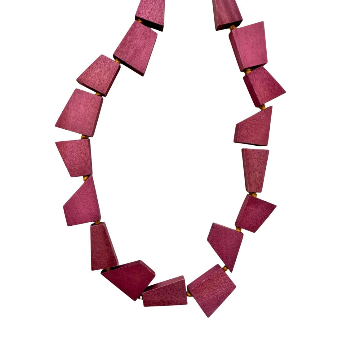 Collana lunga legno Dana Sue-fuchsia-Bijondo