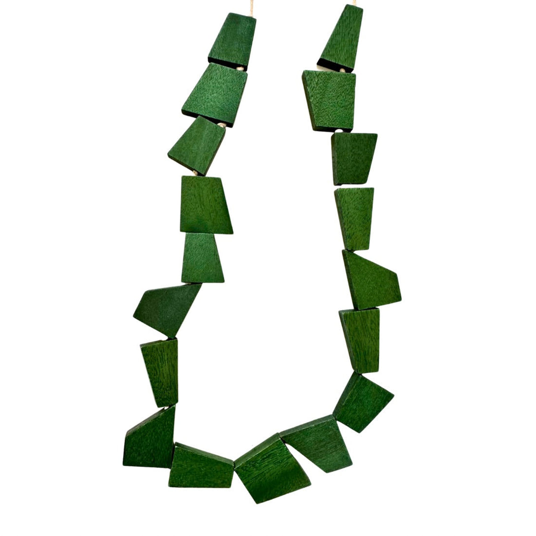 Collana lunga legno Dana Sue-verde-Bijondo