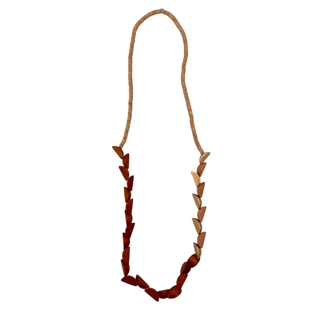 Collana lunga legno Foz - ocra - Bijondo