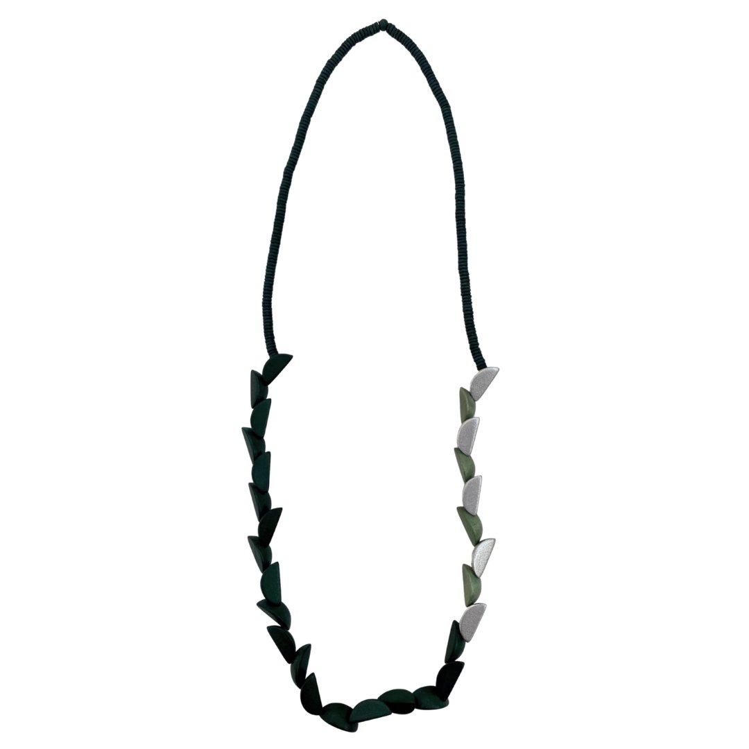 Collana lunga legno Foz - verde - Bijondo