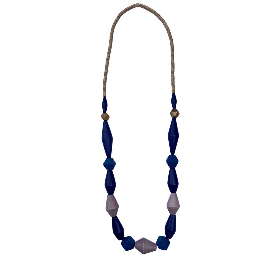 Collana lunga legno Leith - lilla - Bijondo