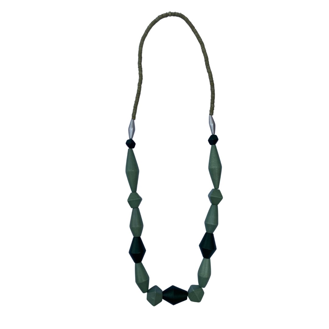Collana lunga legno Leith - verde - Bijondo