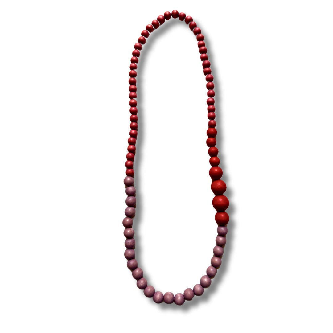 Collana lunga legno Lou, leggera, minimal design, costume jewelry-Collana-EW-Desert Sunset-Bijondo