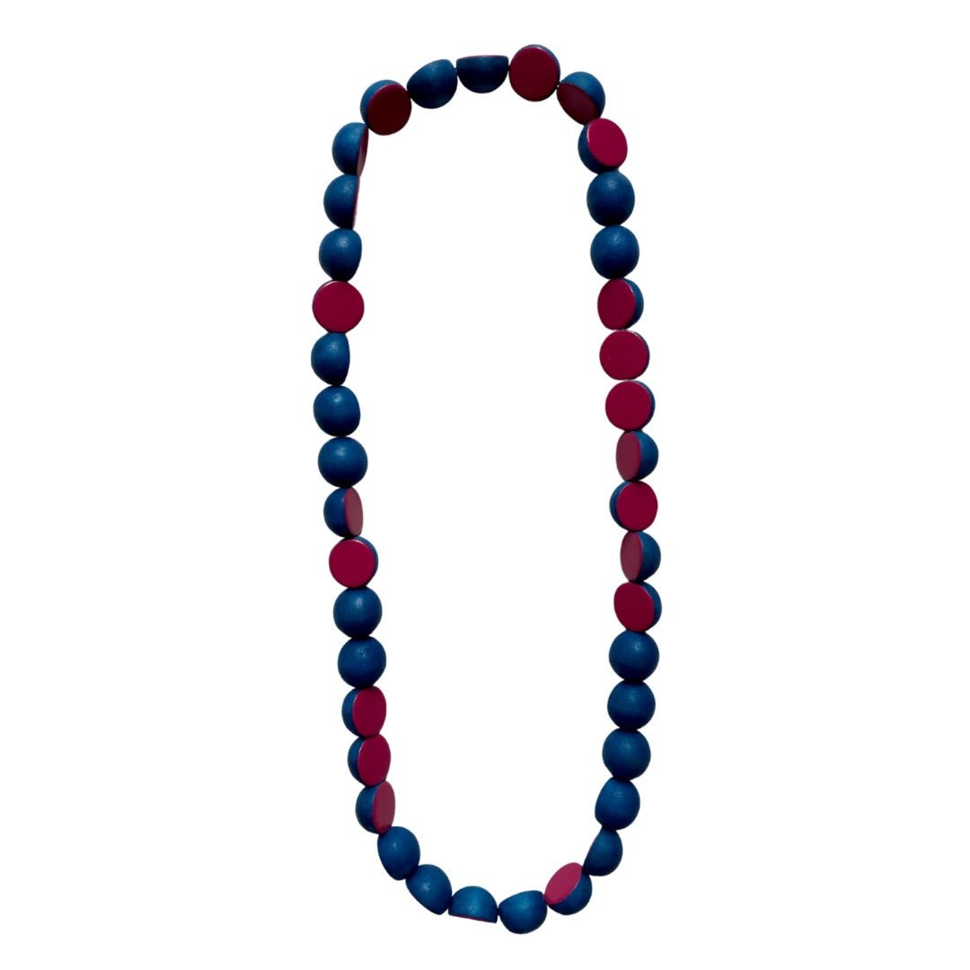 Collana lunga legno Nimi - blu - Bijondo