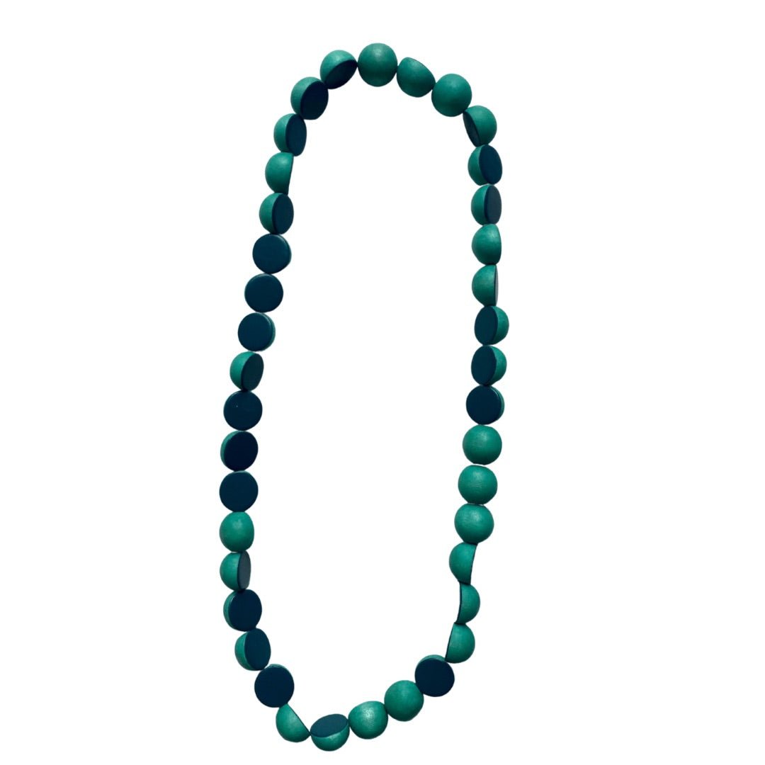 Collana lunga legno Nimi - smeraldo - Bijondo