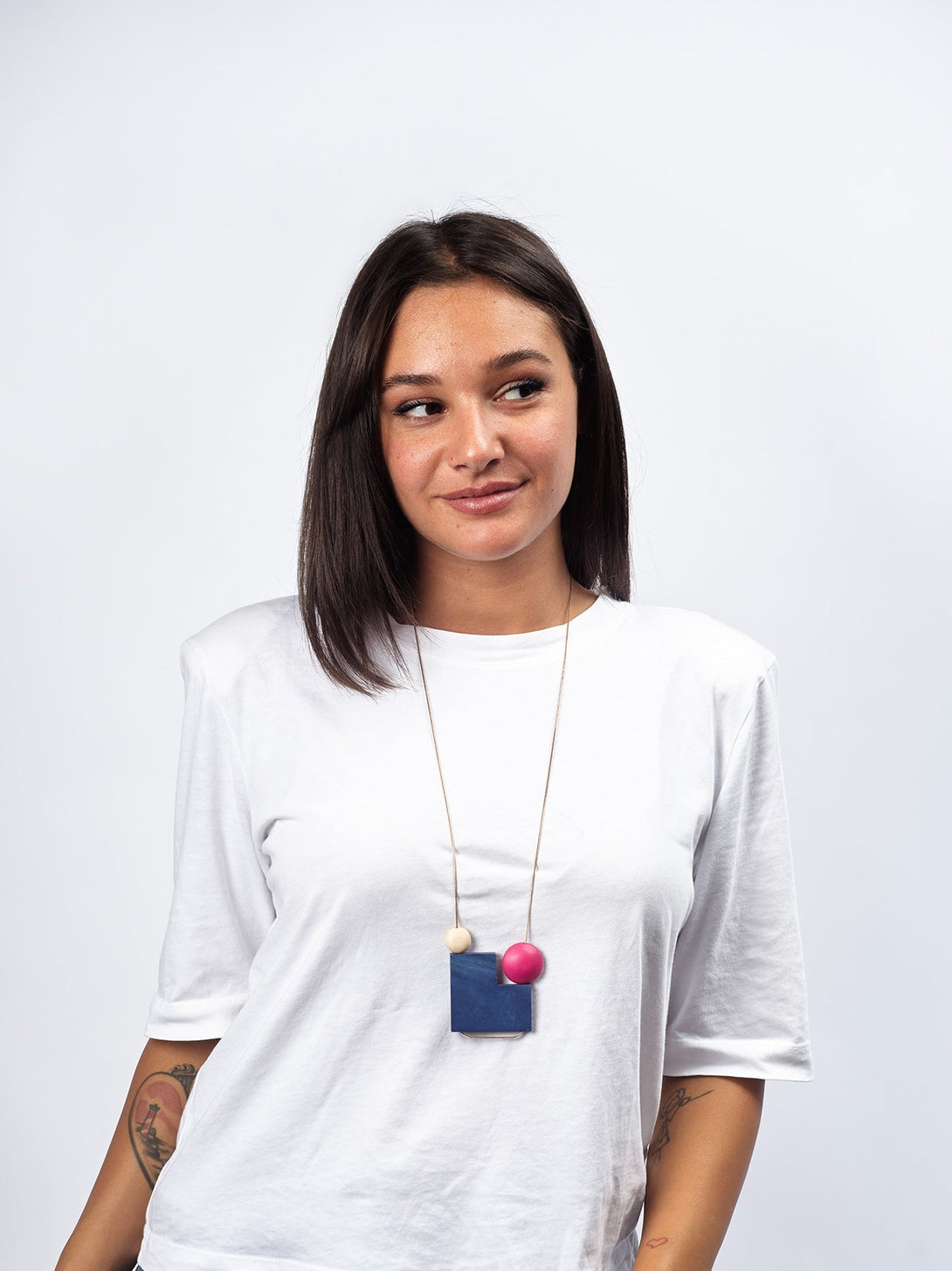 Collana lunga legno Ruth-blu-Bijondo