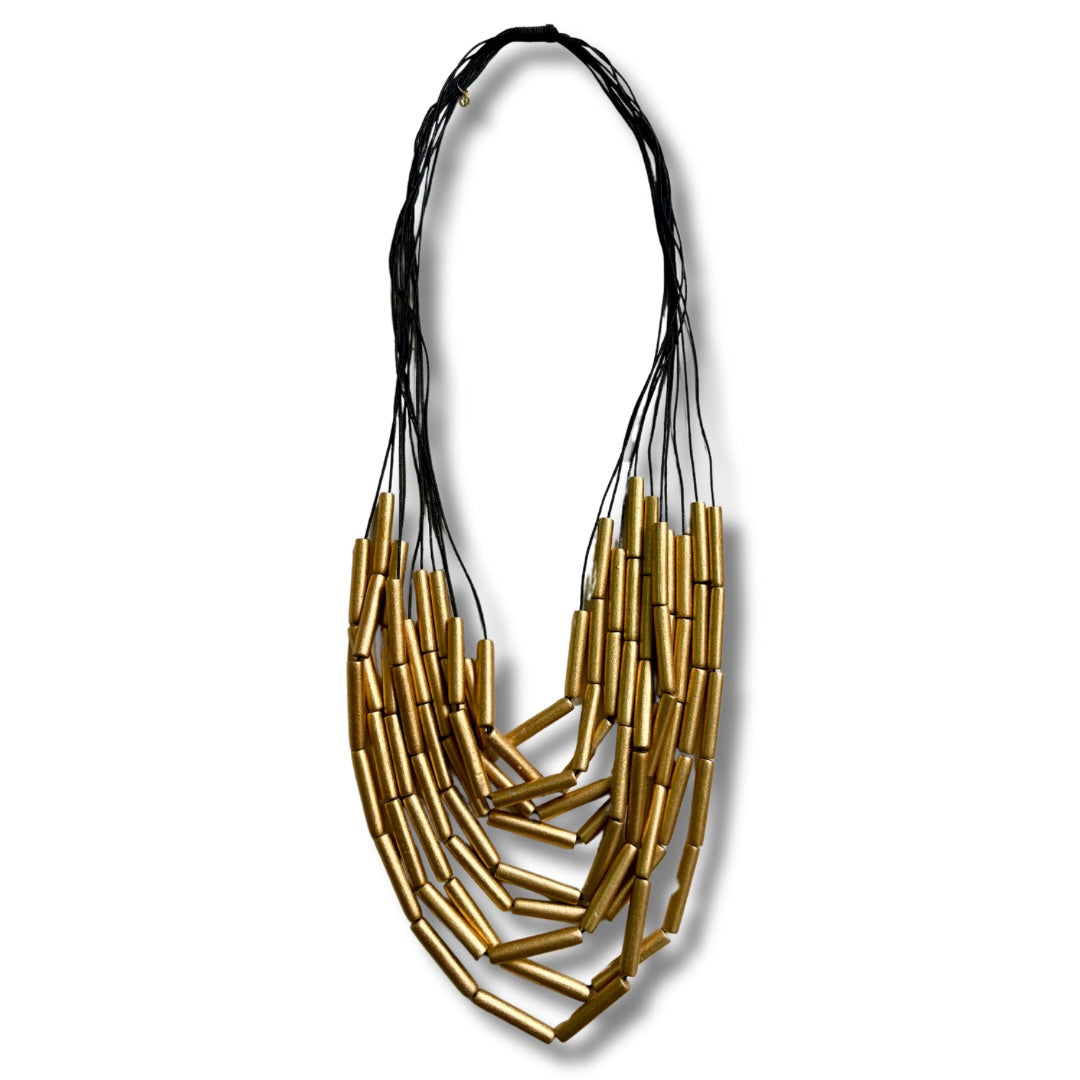 Collana lunga legno Xavia Oro metallic-Collana-EW-Oro-Bijondo