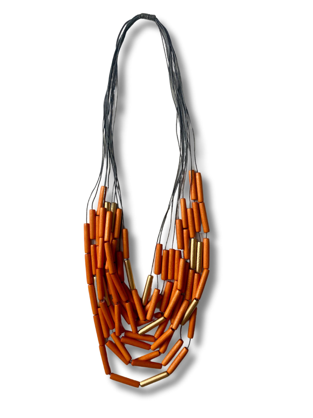 Collana lunga legno Xavia metallic-Collana-EW-Arancione-Bijondo