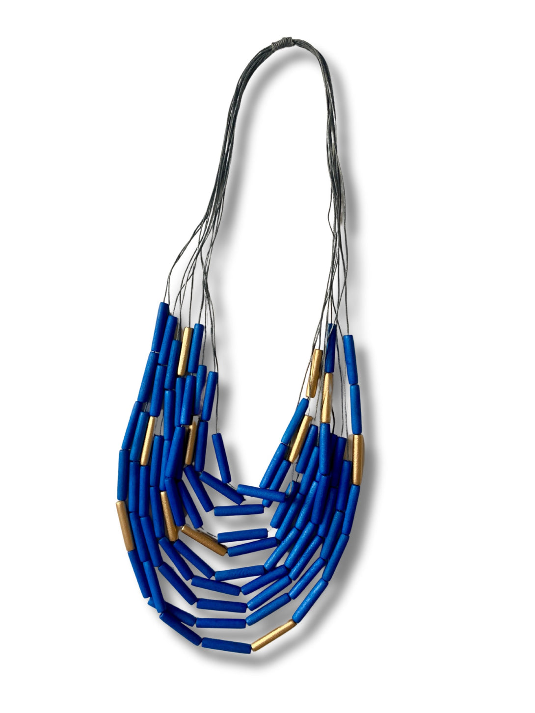 Collana lunga legno Xavia metallic-Collana-EW-Blu elettrico-Bijondo