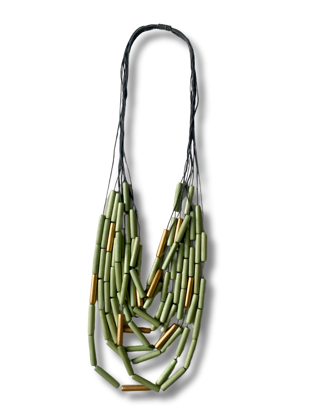 Collana lunga legno Xavia metallic-Collana-EW-Verde-Bijondo