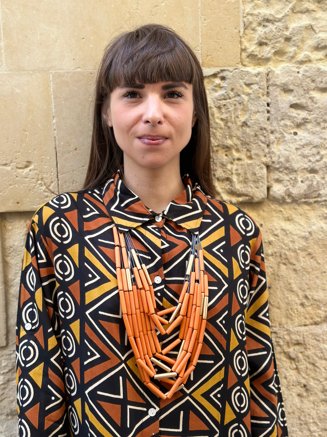 Collana lunga legno Xavia metallic-Collana-EW-Bijondo