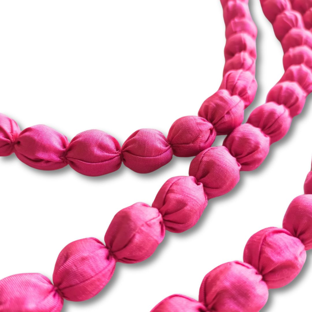 Collana lunga legno e stoffa Josy-Collana-Bijondo-Fucsia-Bijondo
