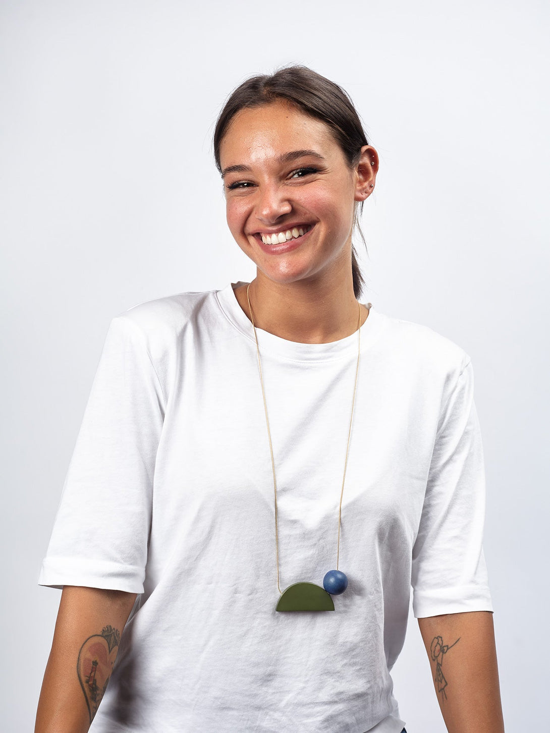 Collana pendente legno Judy-blu-Bijondo