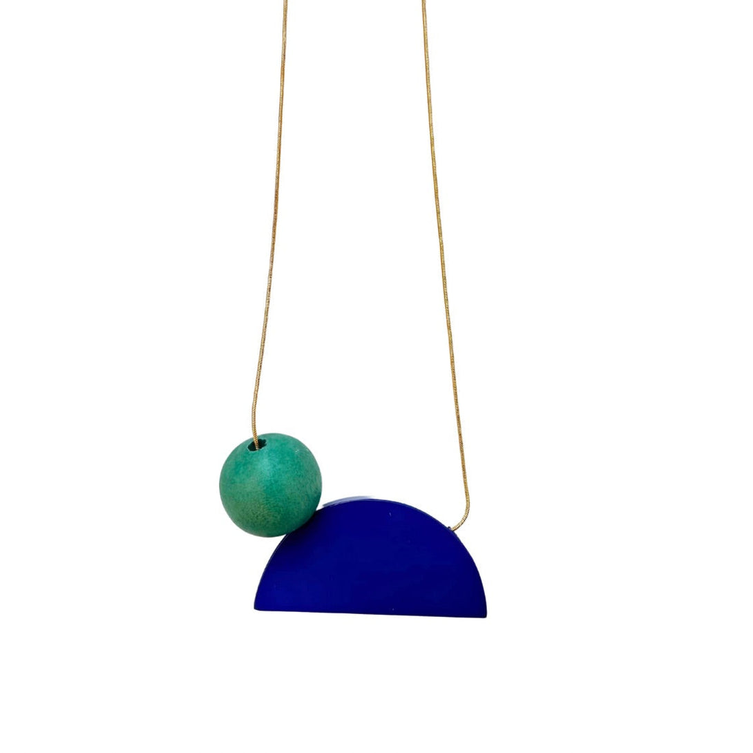 Collana pendente legno Judy-blu-Bijondo