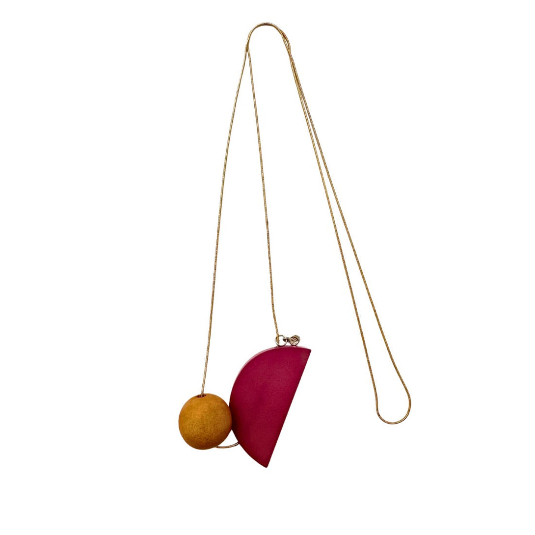 Collana pendente legno Judy-fuchsia-Bijondo