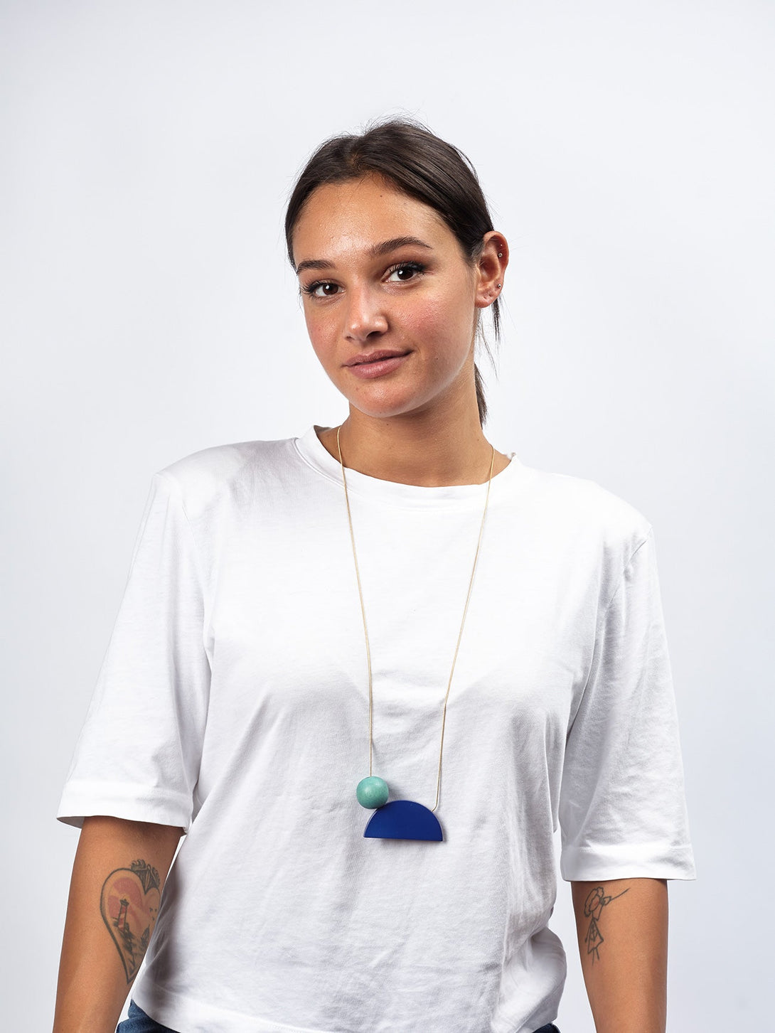 Collana pendente legno Judy-blu-Bijondo