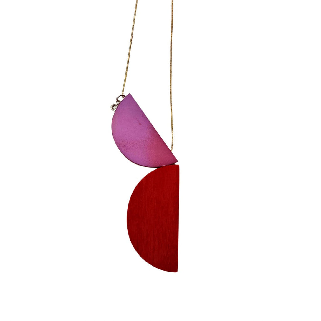 Collana pendente legno Maxine-rosso-Bijondo