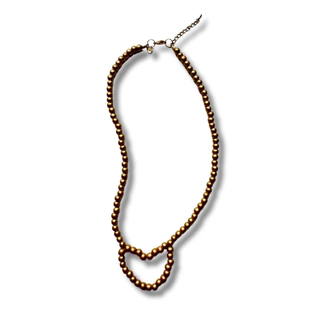 Collana perline di legno Coeur metallic-collana-Bijondo-Oro-Bijondo
