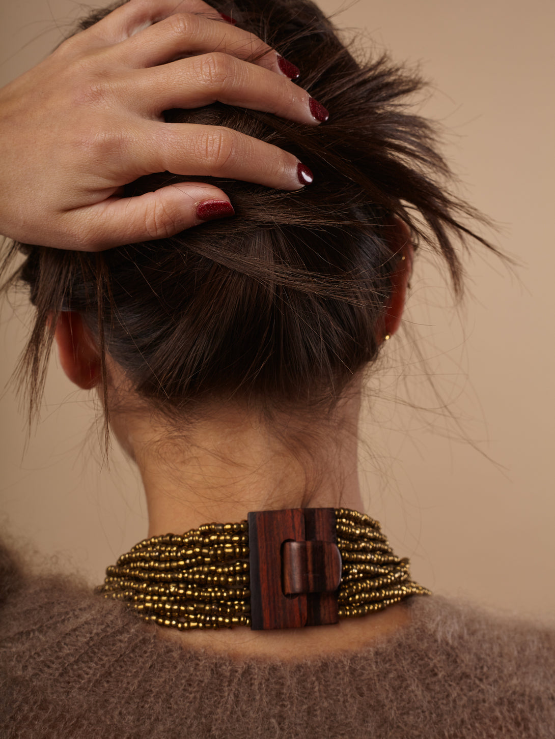 Collana perline di vetro e legno Fibbia Big-collana-Sainol-Bijondo