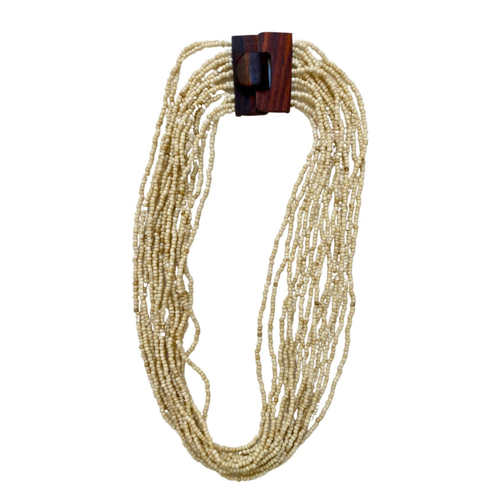 Collana Bavaglino Avalaya In Perline Di Vetro Nere Con Frange - Lunga 40 Cm