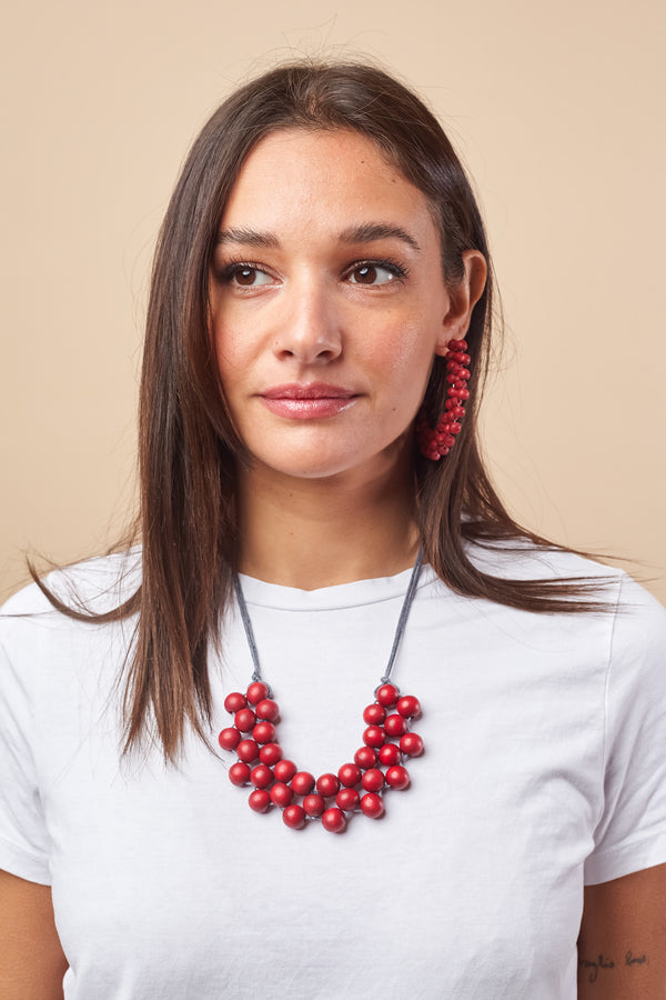 Collana regolabile legno Hope-collana-EW-Rosso-Bijondo