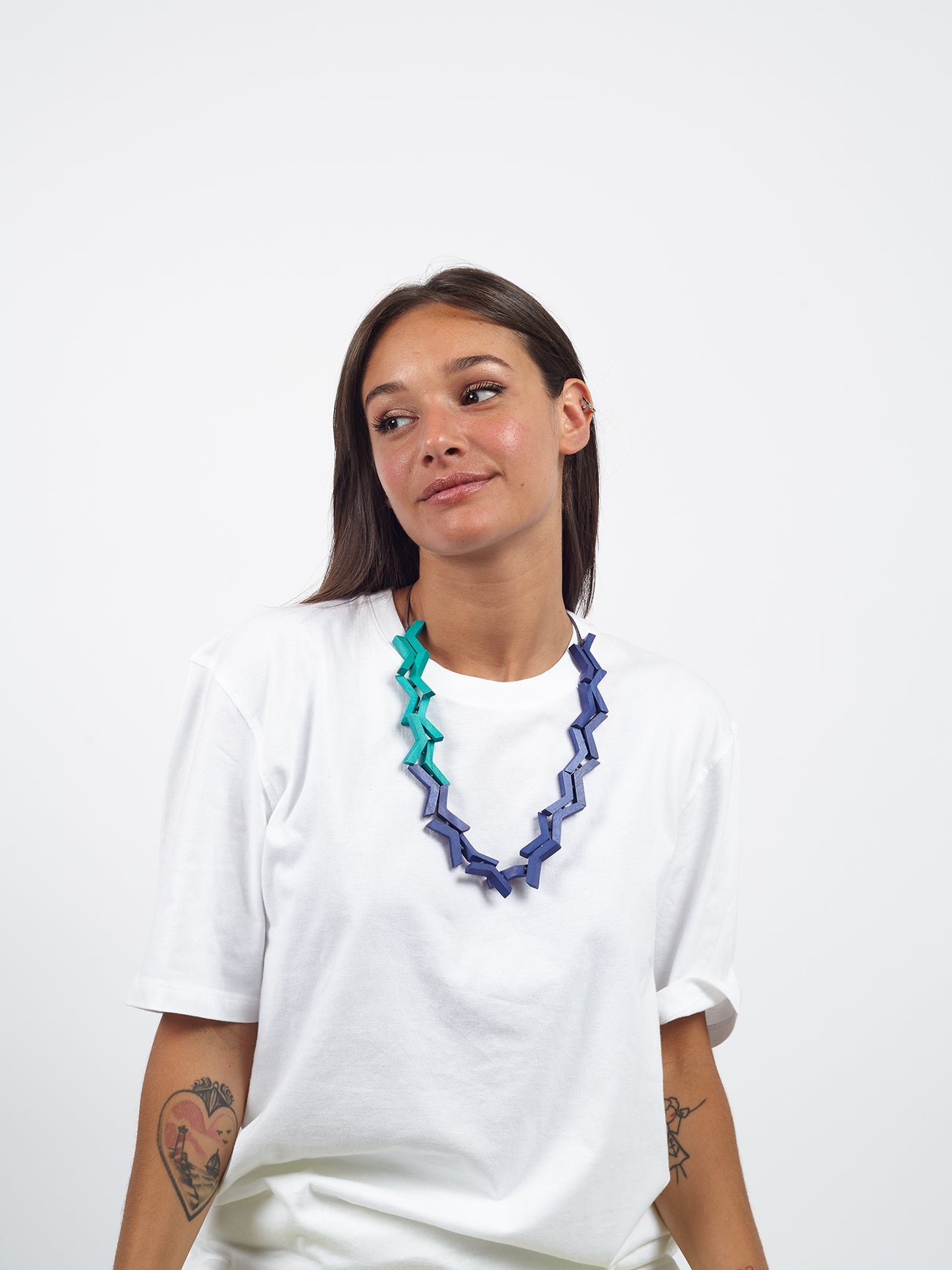 Avalaya Collana Lunga Con Perline Legno A Forma Di Moneta E Cerchio – 80 Cm Regolabile – Marrone/Rosa - 2