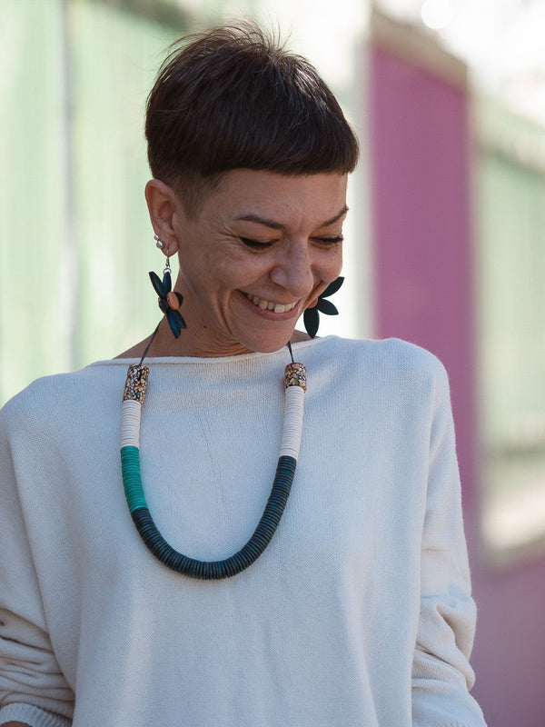 Collane regolabile legno Tati - blu - Bijondo