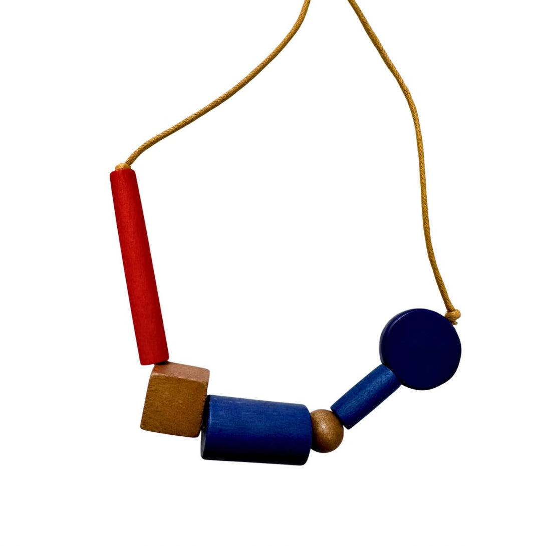 Collana regolabile legno Yuki-turchese-Bijondo