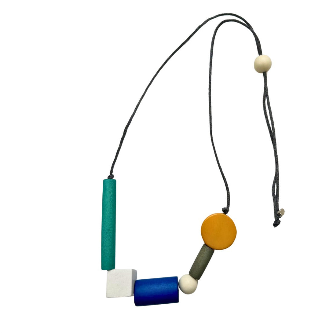 Collana regolabile legno Yuki-turchese-Bijondo