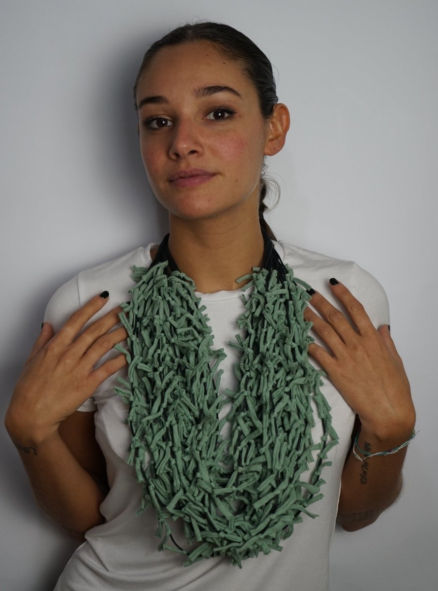 Collana tessuto Tonga Big - acquamarina - Bijondo