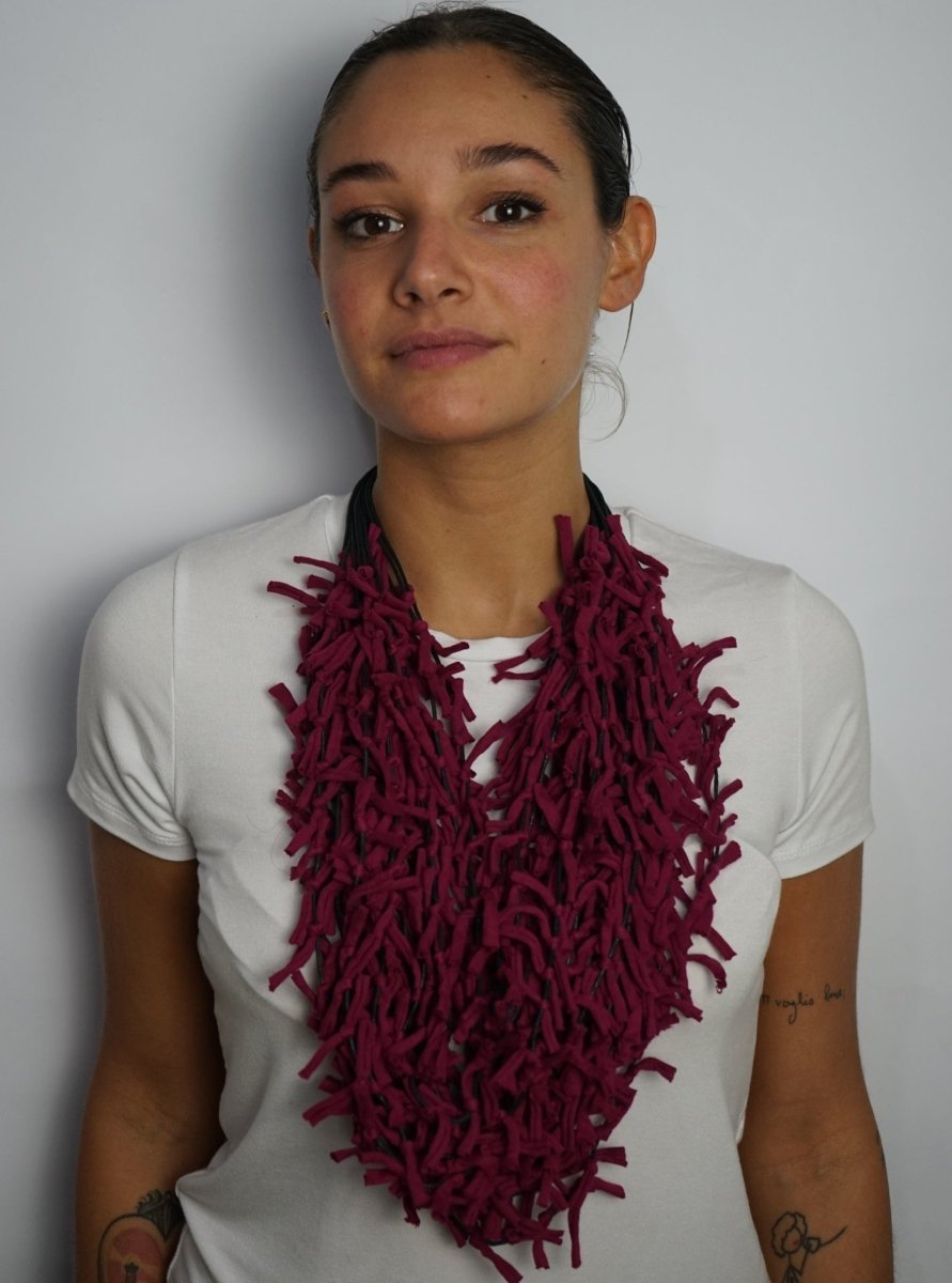 Collana tessuto Tonga Big - bordeaux - Bijondo