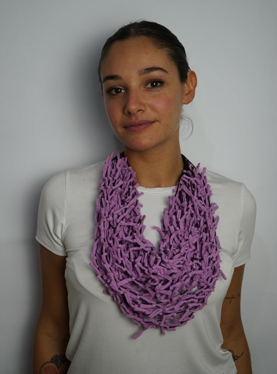 Collana tessuto Tonga Big - lilla - Bijondo