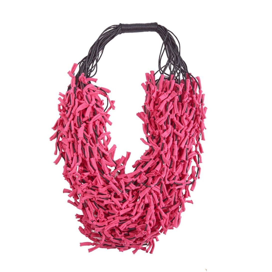 Collana tessuto Tonga Big - rosa - Bijondo