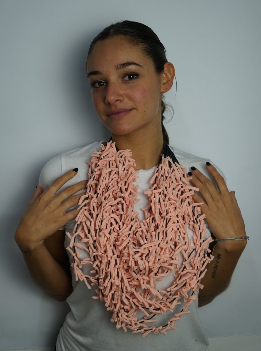 Collana tessuto Tonga Big - salmone - Bijondo