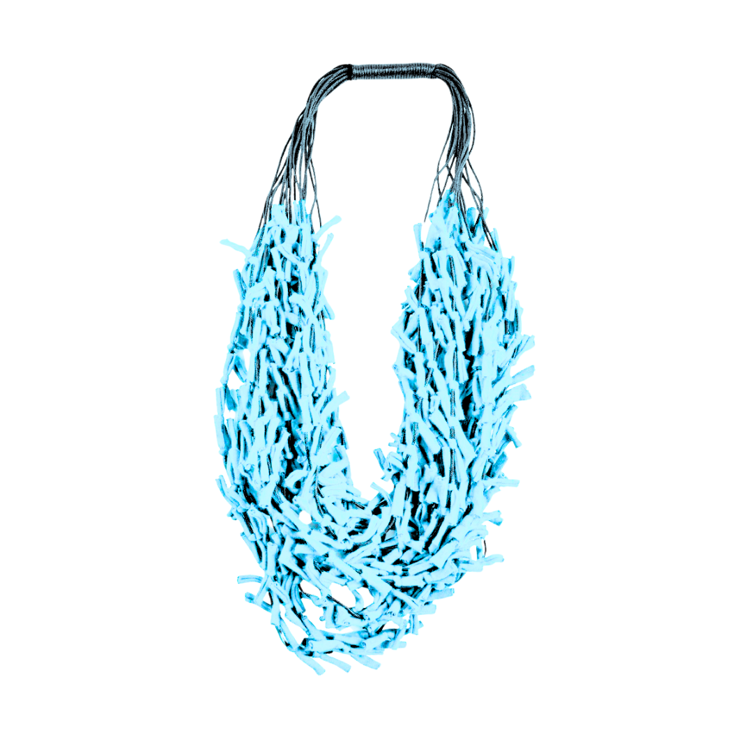 Collana tessuto Tonga Medium-celeste-Bijondo