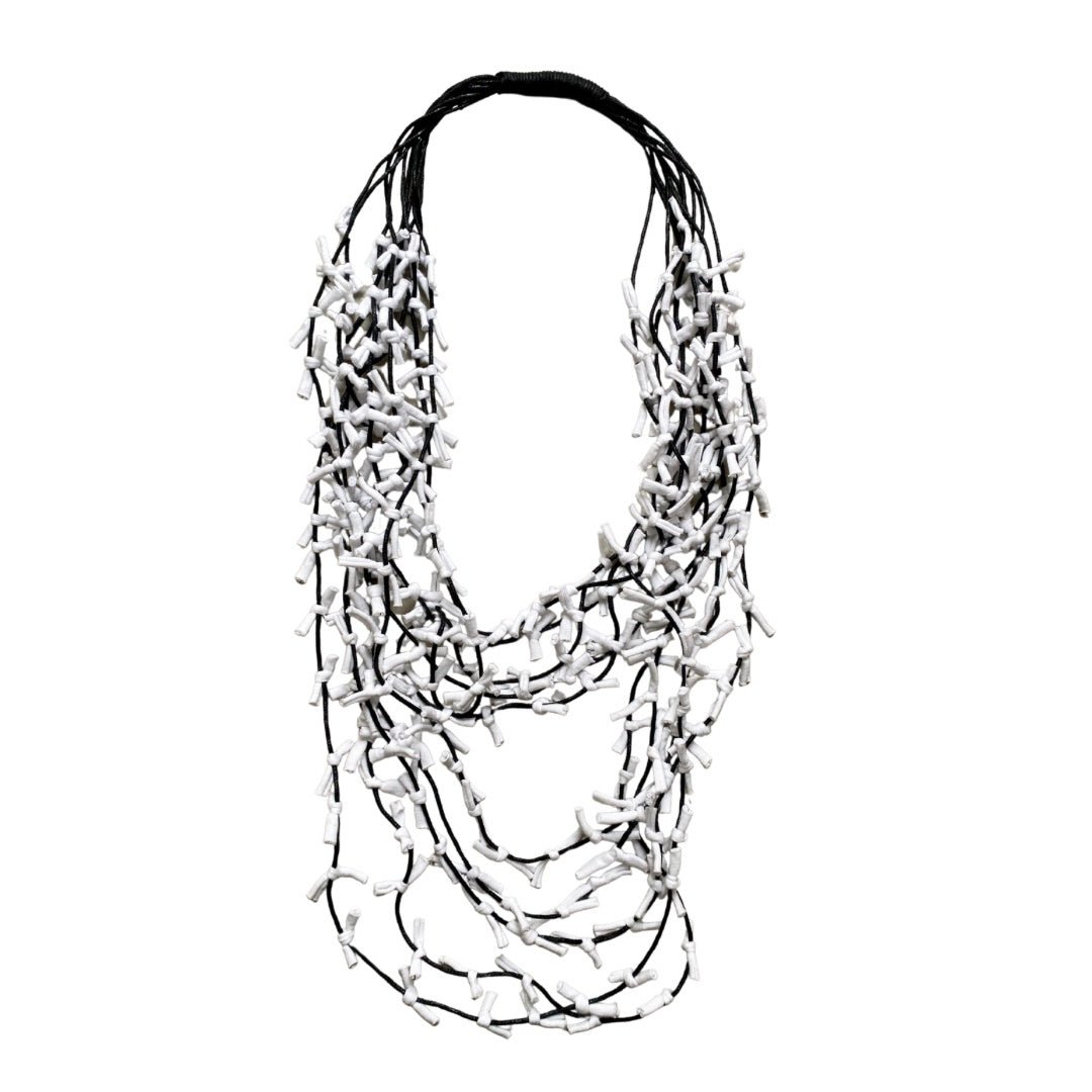 Collana tessuto Tonga Medium - bianco - Bijondo